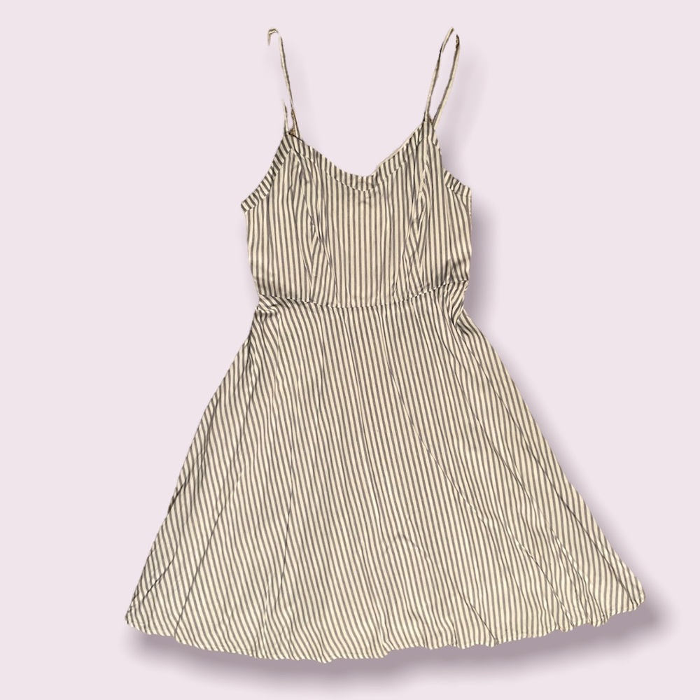 Old Navy White and Grey Striped Dress